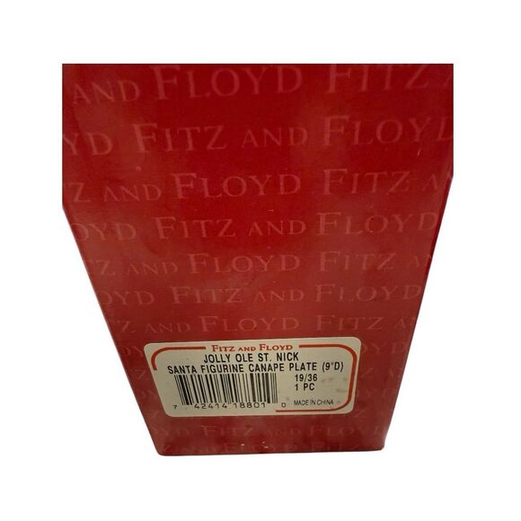 Fitz and Floyd Santa Claus Holiday Plate - Red and White - Picture 3 of 10